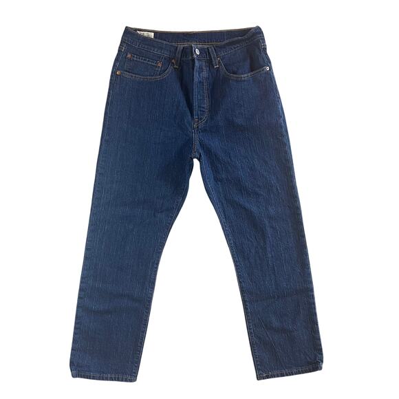 Levi’s Premium 501 Original Fit Button Fly Dark Wash Denim Jeans Women 30x26 - Picture 1 of 13